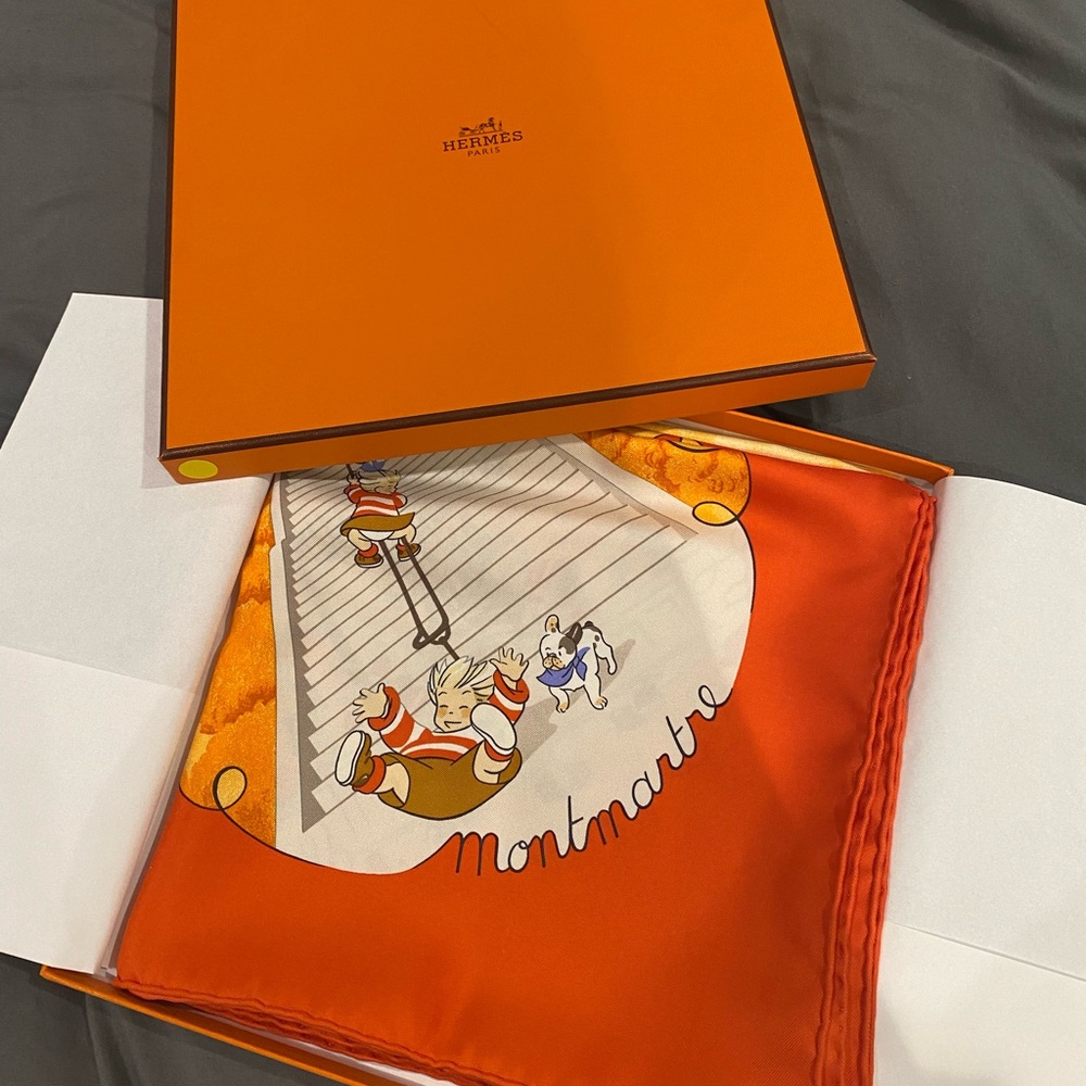 Hermes authentic silk scarf 90